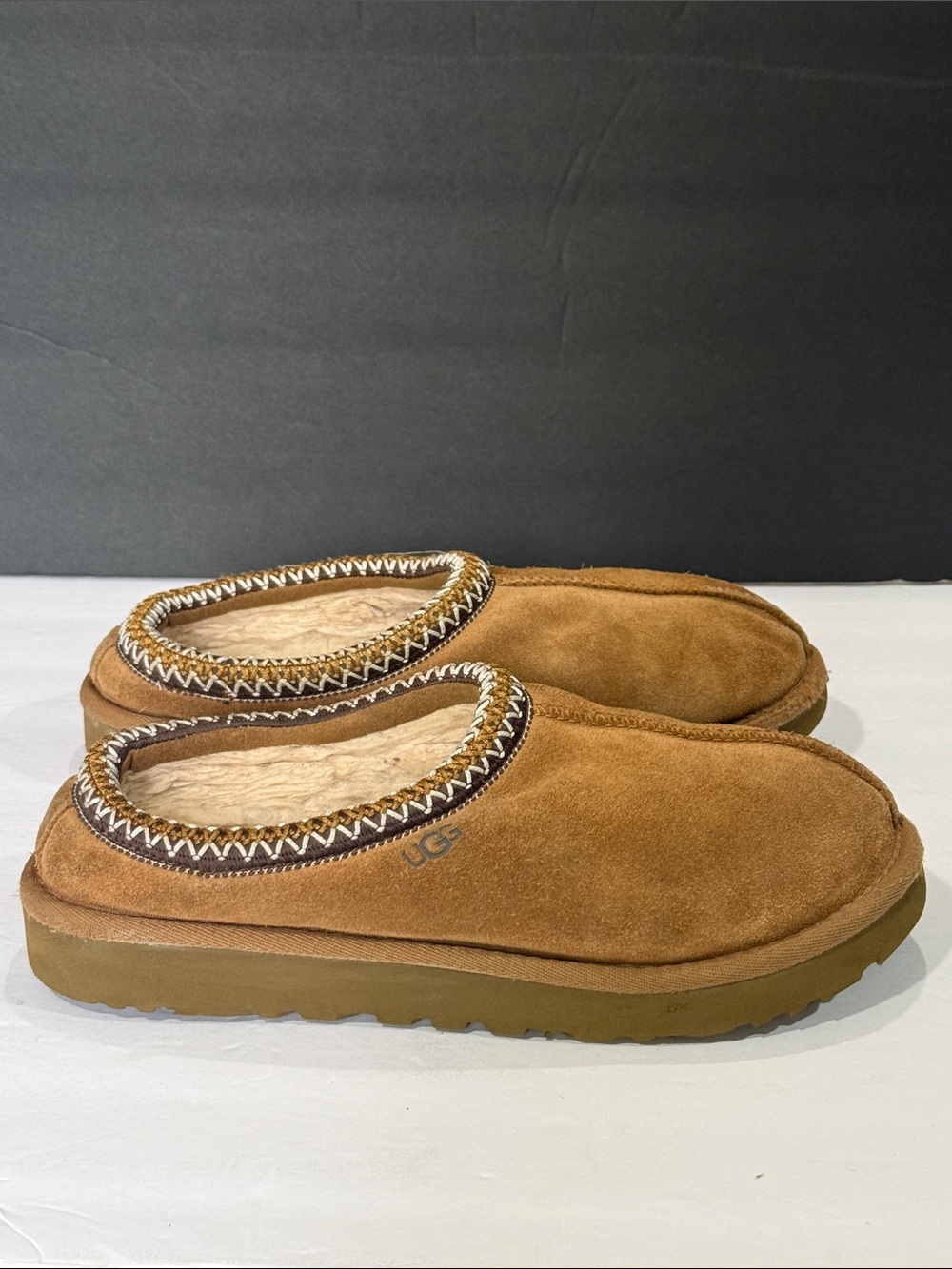UGG Tasman Women's Chestnut Suede Slip-On Slippers, sz 8